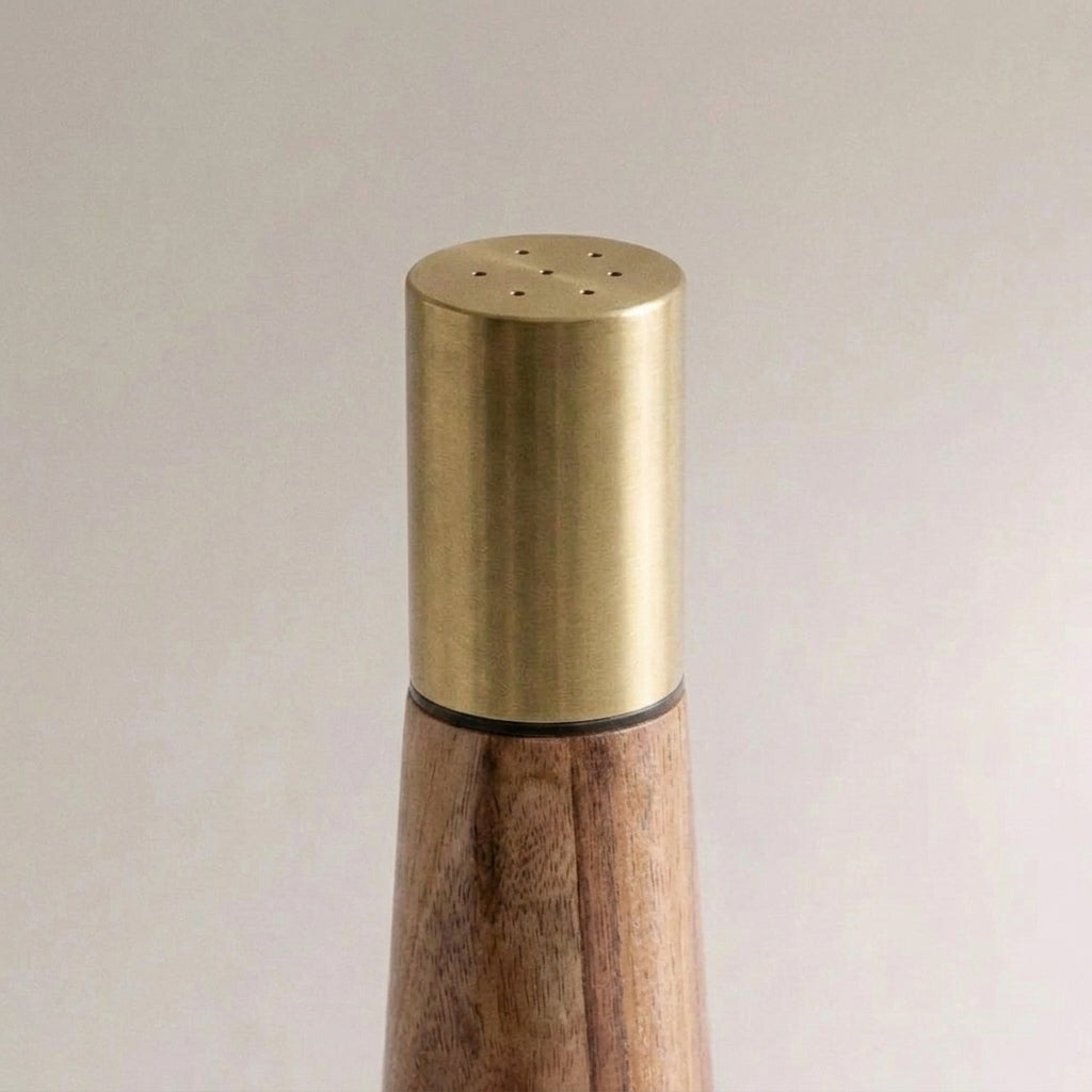 Acacia Wood Mill & Shaker Set | Brass Detail — image 6