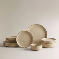Oatmeal Stoneware Dinner Set | Reactive Glaze thumbnail 1