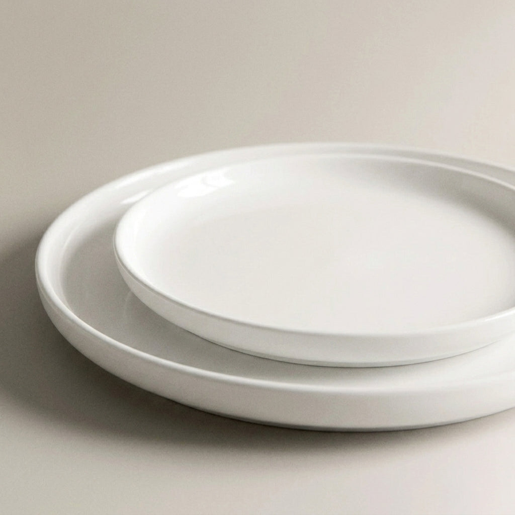 White Stoneware Dinner Set | Handcrafted Ceramic - View 2