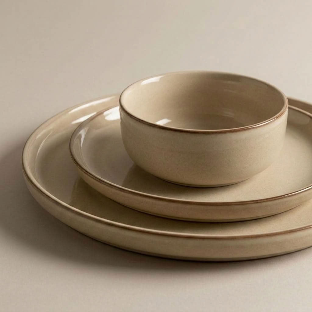 Oatmeal Stoneware Dinner Set | Reactive Glaze - View 3