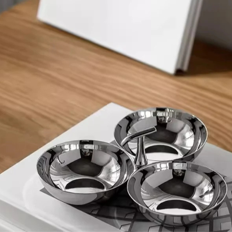 Stainless Steel 3-Section Snack Bowl – Appetiser Serving Dish - View 4