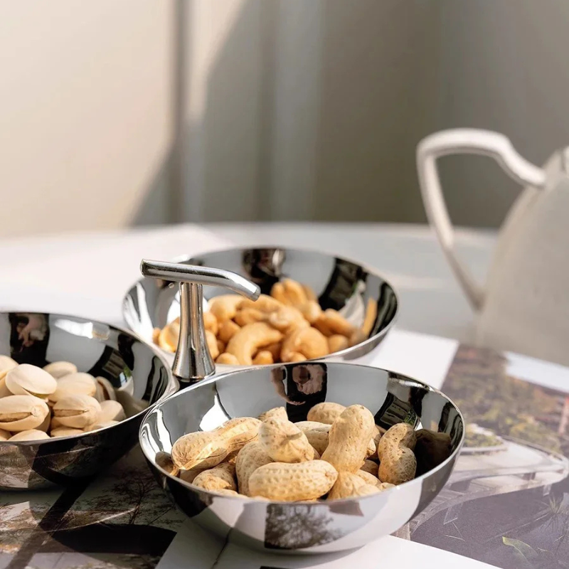 Stainless Steel 3-Section Snack Bowl – Appetiser Serving Dish - View 3