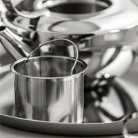 Stainless Steel Tea Set – Teapot, Cups & Tray - Petal Collection thumbnail 8