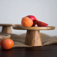 Wooden Cake Stand | Natural Wood Pedestal Serving Stand thumbnail 3