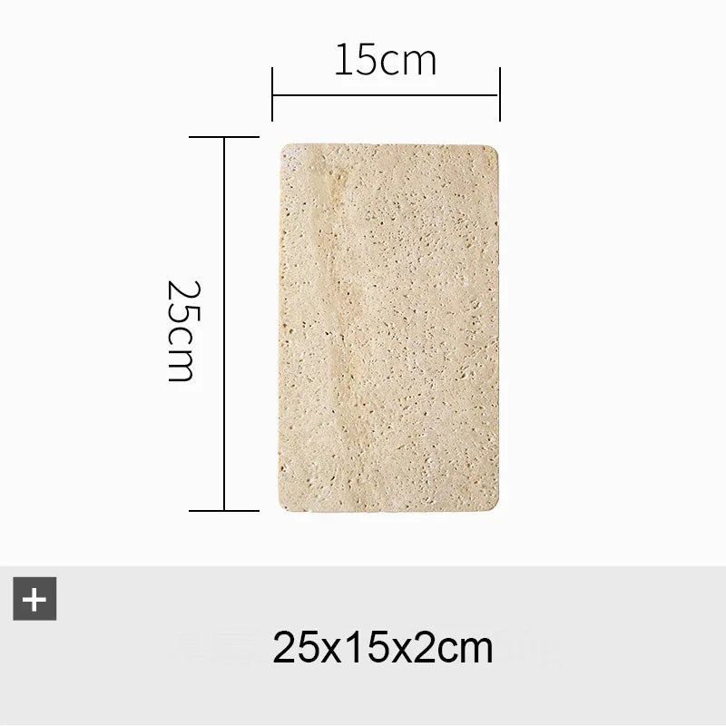 Natural Marble Tray – Beige Travertine Plate for Serving & Decor Organisation — image 10